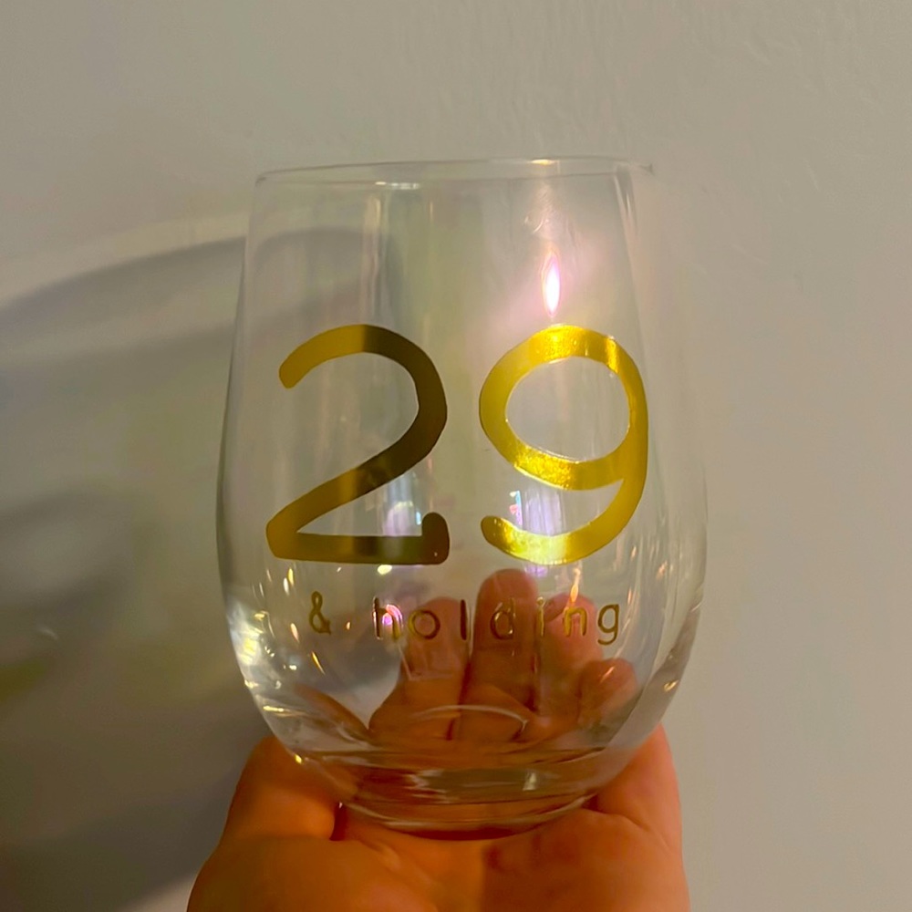 Opal wine glass - 29 and holding!